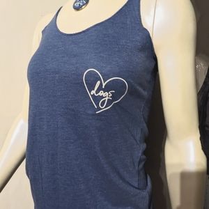 Love dogs Next Level brand tank top athletic gym unique blue running light